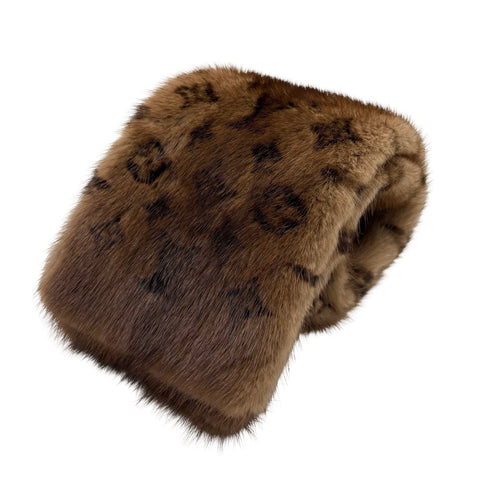 【中古】 LOUIS VUITTON ルイ・ヴィトン MUFFLER マフラー 小物 ブラウン ミンク100％ 中古 BROWN 100% mink