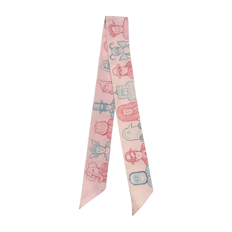 【新品未使用】 Hermes エルメス ツイリー《ドレスコード》 小物 ローズペール/ブルー/ルージュ シルク100％ 新品未使用 ROSE PALE/BLEU/ROUGE SILK100%