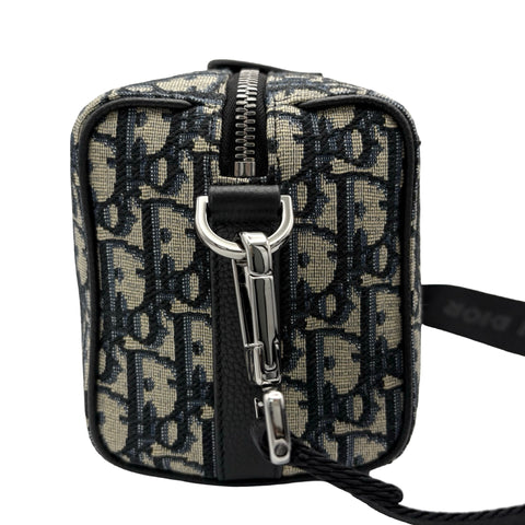 【美品】 Christian Dior クリスチャン ディオール OBLIQUE LINGOT 22 オブリーク ランゴ 22 ショルダーバッグ ネイビー キャンバス/レザー 美品 USED メンズ バッグ