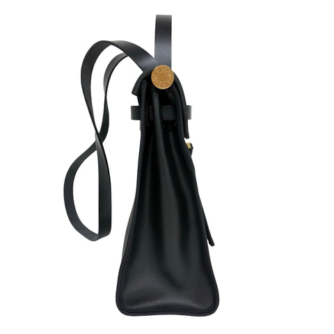 【中古】 Hermes エルメス HERBAG 31 エールバッグ31 ショルダーバッグ B刻(2023年) ブラック トワルアッシュ・ベルリンヌ×レザー 中古 USED バッグ