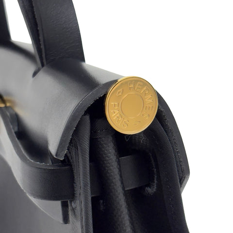 【中古】 Hermes エルメス HERBAG 31 エールバッグ31 ショルダーバッグ B刻(2023年) ブラック トワルアッシュ・ベルリンヌ×レザー 中古 USED バッグ