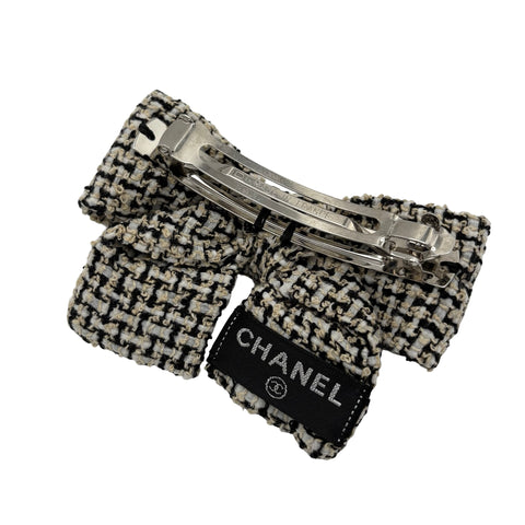 【中古】 CHANEL シャネル TWEED BARRETTE ツイード バレッタ BARRETTE ブラック/ホワイト/ベージュ ツイード 中古 BLACK/WHITE/BEIGE TWEED