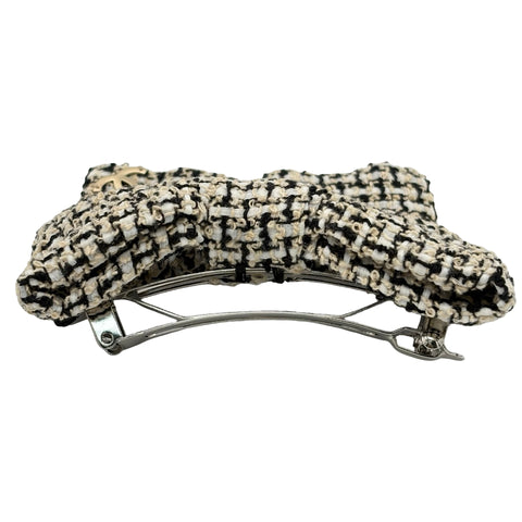【中古】 CHANEL シャネル TWEED BARRETTE ツイード バレッタ BARRETTE ブラック/ホワイト/ベージュ ツイード 中古 BLACK/WHITE/BEIGE TWEED