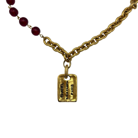 【中古】 CHANEL シャネル NECKLACE ネックレス NECKLACE ゴールド/赤 GP VINTAGE ITEM 中古