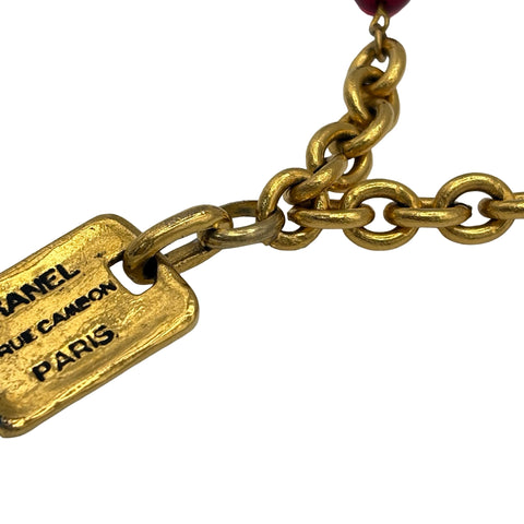 【中古】 CHANEL シャネル NECKLACE ネックレス NECKLACE ゴールド/赤 GP VINTAGE ITEM 中古
