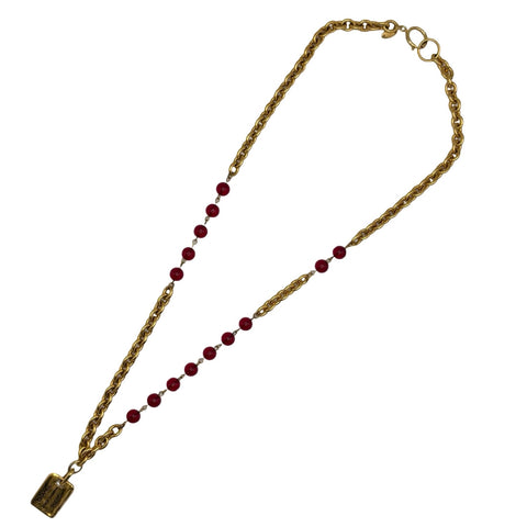 【中古】 CHANEL シャネル NECKLACE ネックレス NECKLACE ゴールド/赤 GP VINTAGE ITEM 中古