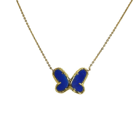【中古】Van Cleef＆Arpels K18YG  PAPILLON NECKLACE パピヨンラピスラズリ ネックレス 5.1ｇ レディース