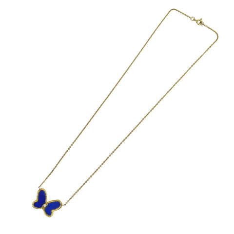 【中古】Van Cleef＆Arpels K18YG  PAPILLON NECKLACE パピヨンラピスラズリ ネックレス 5.1ｇ レディース