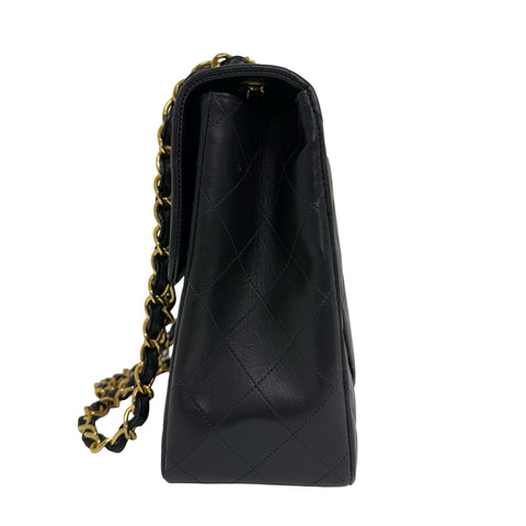 【中古】 CHANEL シャネル JUMBO CLASSIC FLAP デカマトラッセ ショルダーバッグ 3番台(1995年) ブラック ラムスキン ヴィンテージ 中古 USED バッグ