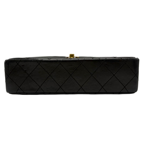 【中古】CHANEL シャネル PARIS LIMITED MATELASSE  DOUBLE FLAP パリ限定 マトラッセ ダブルフラップ ショルダーバッグ 1番台(1990年) ブラック ラムスキン ヴィンテージ 中古 USED バッグ