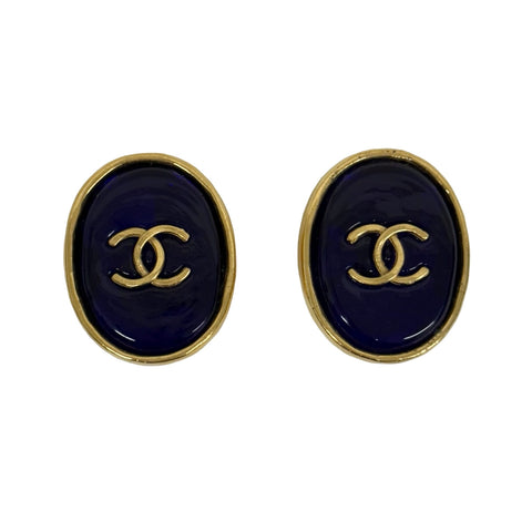 【中古】 CHANEL シャネル EARRINGS グリポアイヤリング EARRINGS ゴールド/ブルー グリポア 中古 GOLD/BLUE