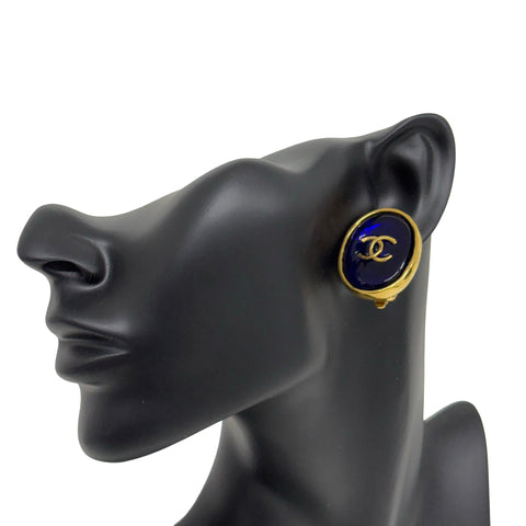 【中古】 CHANEL シャネル EARRINGS グリポアイヤリング EARRINGS ゴールド/ブルー グリポア 中古 GOLD/BLUE