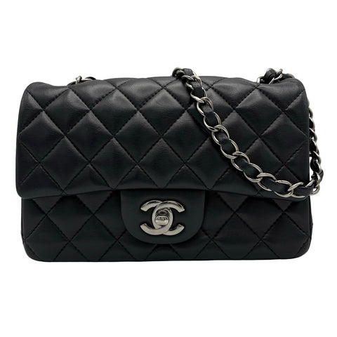 【中古】 CHANEL シャネル MINI MATELASSE ミニマトラッセ ショルダーバッグ 23番台(2016年) ブラック ラムスキン 中古 USED バッグ