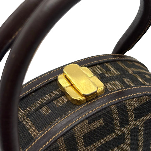 【中古】 FENDI フェンディ ZUCCA HANDBAG ズッカハンドバッグ ショルダーバッグ ブラウン キャンバス 中古 USED バッグ