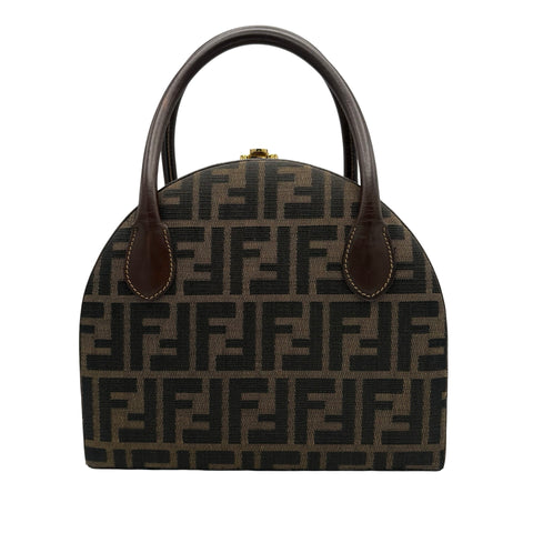 【中古】 FENDI フェンディ ZUCCA HANDBAG ズッカハンドバッグ ショルダーバッグ ブラウン キャンバス 中古 USED バッグ