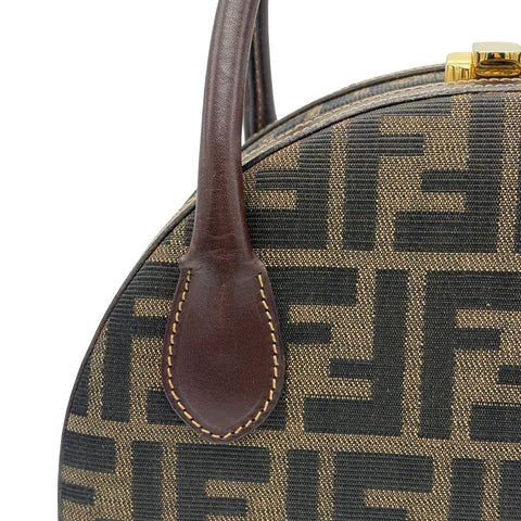 【中古】 FENDI フェンディ ZUCCA HANDBAG ズッカハンドバッグ ショルダーバッグ ブラウン キャンバス 中古 USED バッグ