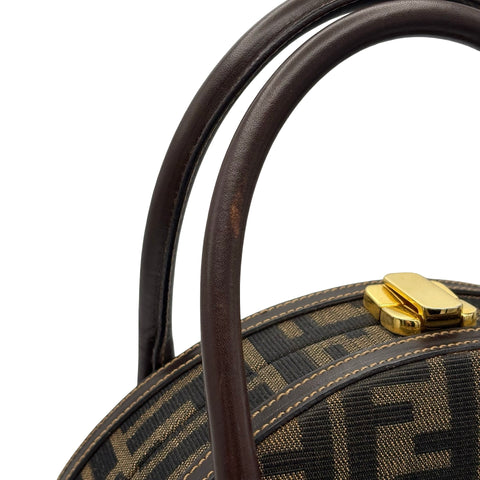 【中古】 FENDI フェンディ ZUCCA HANDBAG ズッカハンドバッグ ショルダーバッグ ブラウン キャンバス 中古 USED バッグ