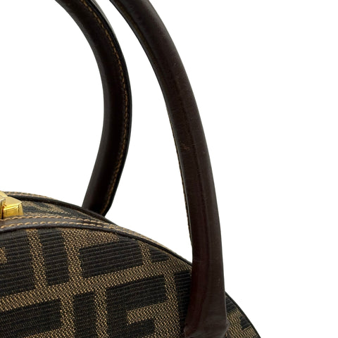 【中古】 FENDI フェンディ ZUCCA HANDBAG ズッカハンドバッグ ショルダーバッグ ブラウン キャンバス 中古 USED バッグ