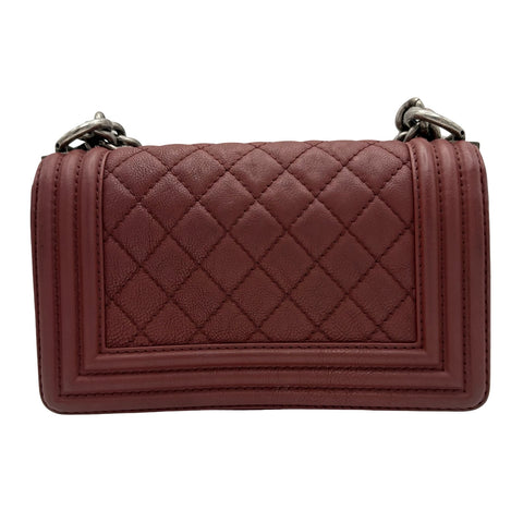 【中古】 CHANEL シャネル BOY CHANEL ボーイシャネル ショルダーバッグ 19番台(2014年) ワイレッド レザー 中古 USED バッグ