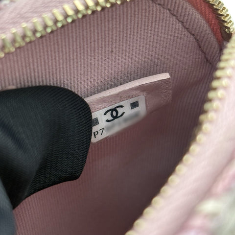 【美品】 CHANEL シャネル MINI SHOULDER BAG ミニショルダーバッグ ランダム番(2021年~) ピンク ツイード 中古 USED バッグ