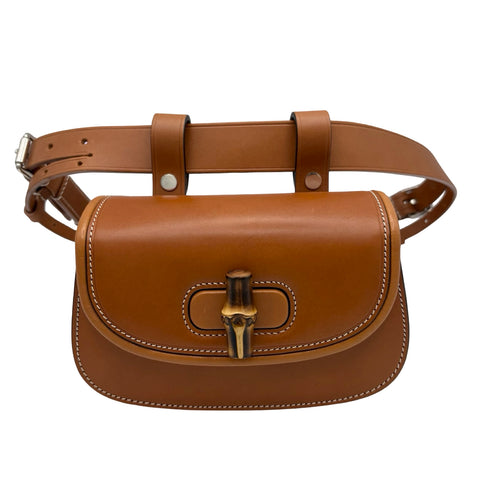 【中古】 GUCCI グッチ MINI BELT BAG ミニベルトバッグ ボディバッグ ブラウン レザー 中古 USED バッグ