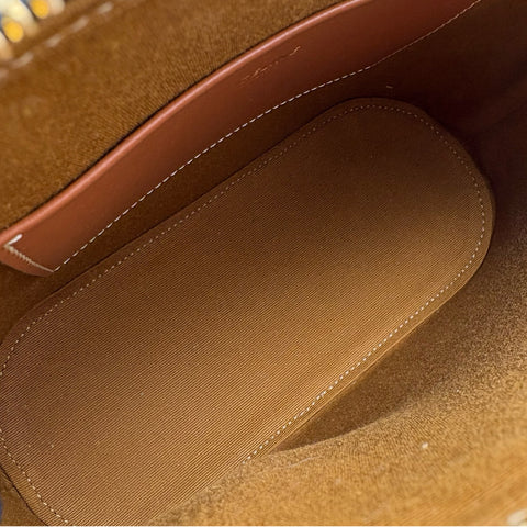 【美品】 CELINE セリーヌ TEEN HONORINE 2WAY SHOULDER BAG ティーンオノリン2WAYショルダーバッグ F・CE1265 ブラウン キャンバス/カーフレザー 中古 USED バッグ