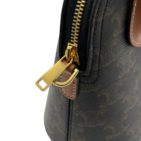 【美品】 CELINE セリーヌ TEEN HONORINE 2WAY SHOULDER BAG ティーンオノリン2WAYショルダーバッグ F・CE1265 ブラウン キャンバス/カーフレザー 中古 USED バッグ