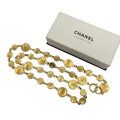 【中古】 CHANEL シャネル COIN MOTIFS COCOMARK LONG NECKLACE コインモチーフココマークロングネックレス NECKLACE ヴィンテージ 中古 GP