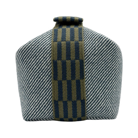 【美品】 Hermes エルメス BRIDE A BRAC PM ブリッドアブラックPM ハンドバッグ カーキ/ブルー コットンキャンバス 中古 USED バッグ