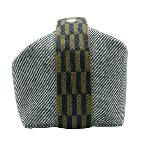 【美品】 Hermes エルメス BRIDE A BRAC PM ブリッドアブラックPM ハンドバッグ カーキ/ブルー コットンキャンバス 中古 USED バッグ