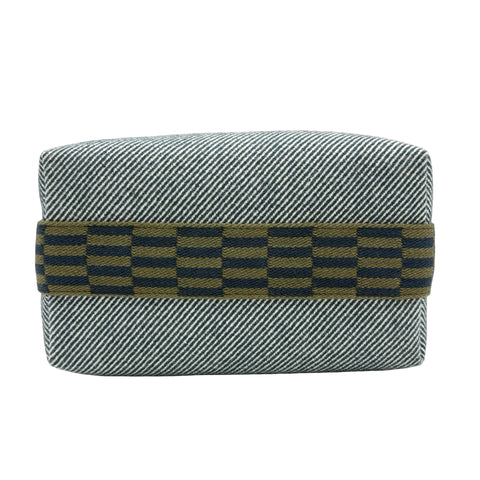 【美品】 Hermes エルメス BRIDE A BRAC PM ブリッドアブラックPM ハンドバッグ カーキ/ブルー コットンキャンバス 中古 USED バッグ