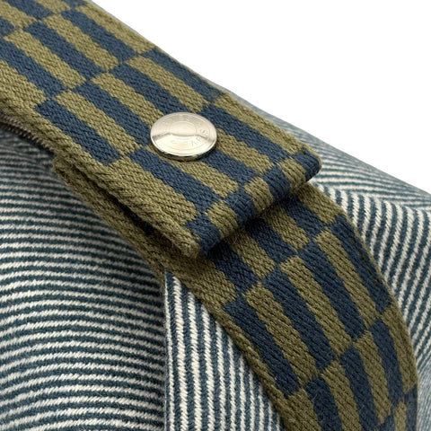 【美品】 Hermes エルメス BRIDE A BRAC PM ブリッドアブラックPM ハンドバッグ カーキ/ブルー コットンキャンバス 中古 USED バッグ