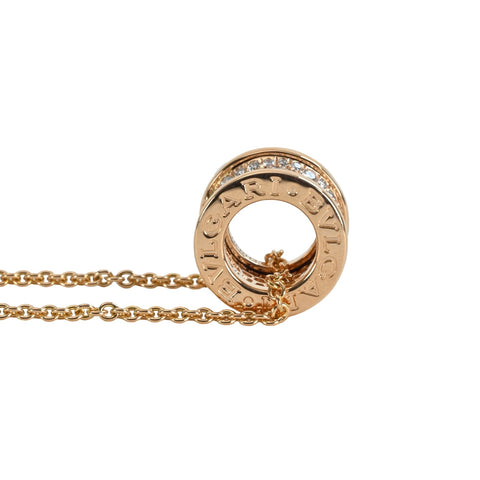 【中古】BVLGAR ブルガリ K18PG B-ZERO1 PAVE DIAMOND NECKLACE ビーゼロワン パヴェダイヤモンド ネックレス14.7g