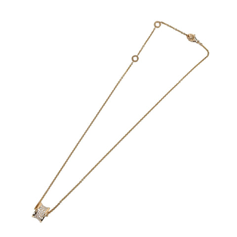 【中古】BVLGAR ブルガリ K18PG B-ZERO1 PAVE DIAMOND NECKLACE ビーゼロワン パヴェダイヤモンド ネックレス14.7g