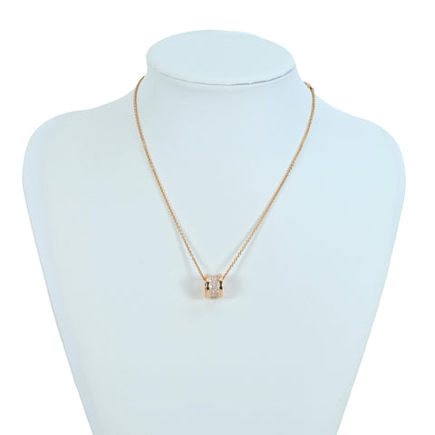 【中古】BVLGAR ブルガリ K18PG B-ZERO1 PAVE DIAMOND NECKLACE ビーゼロワン パヴェダイヤモンド ネックレス14.7g