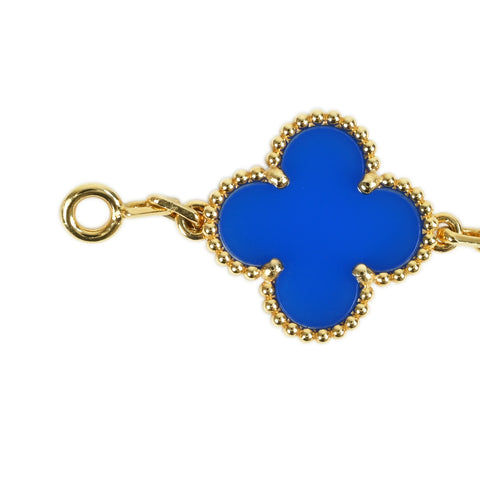 【美品】Van Cleef＆Arpels ヴァンクリーフ＆アーペル K18PG VINTAGE ALHAMBRA BRACELT ヴィンテージアルハンブラ ブルーアゲート ブレスレット11.7g