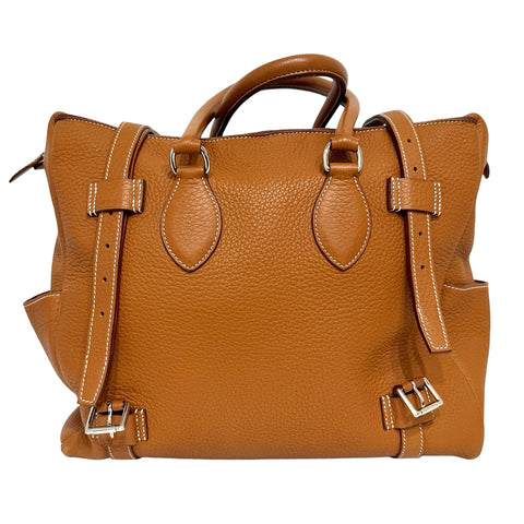 【中古】 Hermes エルメス PURSANGLE 35 ピュールサングル35 ハンドバッグ J口L(2008年) ゴールド トリヨンクレマンス　キャンバス 中古 USED バッグ