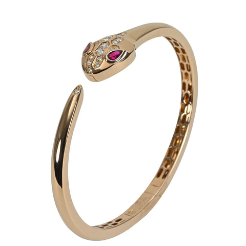【中古】BVLGARI ブルガリ K18PG SERPENTI SEDUTTORI BANGLE セルペンティセドゥットーリバングル 23.0g