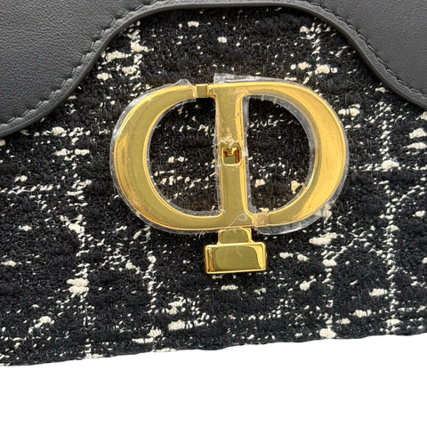 【美品】 Christian Dior クリスチャン ディオール JOLLY MINI ジョリー トップハンドルバッグ スモール ショルダーバッグ ブラック ツイード 美品 USED バッグ