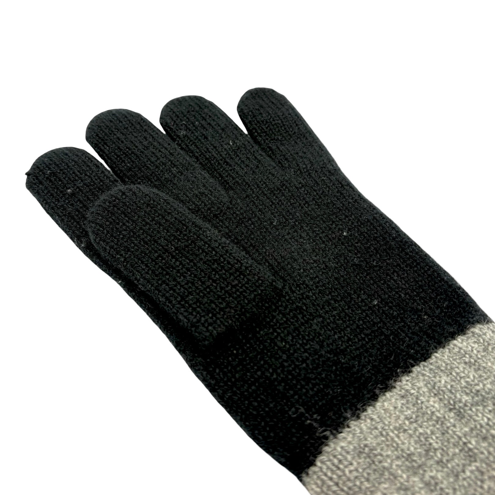 中古】 CHANEL シャネル GLOVES 手袋 小物 ブラック/グレー カシミヤ