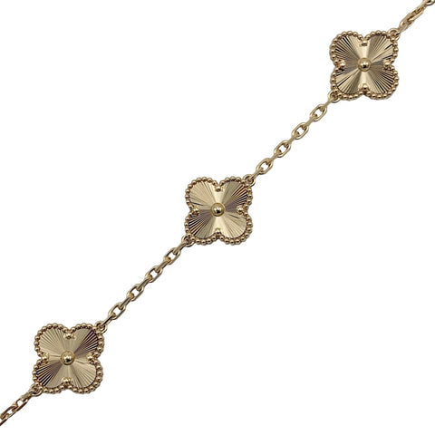 【未使用品】Van Cleef＆Arpels ヴァンクリーフ＆アーペル K18YG VINTAGE ALHAMBRA BRACELET ヴィンテージ アルハンブラ ブレスレット、5モチーフ