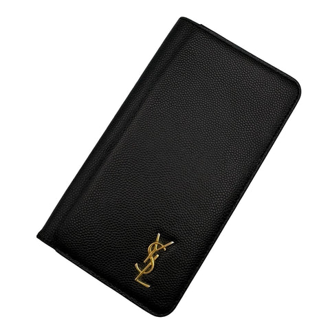 【中古】 Saint Laurent サンローラン IPONE CASE X/XS アイフォンケース X/XS PHONE CASE ブラック レザー USED BLACK LEATHER