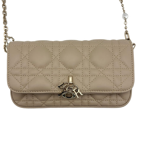 【中古】Christian Dior クリスチャン ディオール My Dior - Dior Talk phone bag My Dior - Dior Talk フォンバッグ チェーンショルダー 85MA0215(2025年) ベージュ ラムスキン 中古 USED バッグ