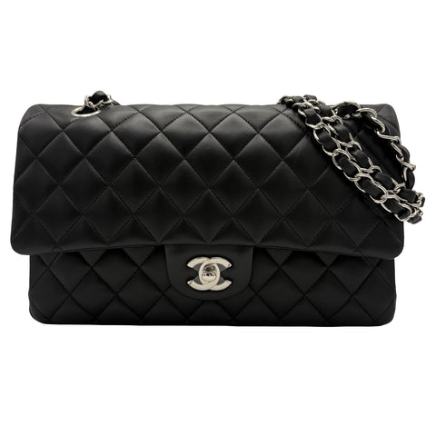 【中古】 CHANEL シャネル 11.12 SHOULDER BAG 11.12 ダブルフラップ マトラッセ ショルダーバッグ 29番台(2019-2020年) ブラック ラムスキン 中古 USED バッグ