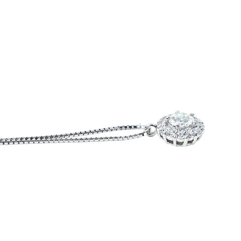【中古】 PT850/PT900 DIAMOND NECKLACE ダイヤモンドペンダントネックレス 0.31ct Gカラー SI1クラス FAINT H＆C D0.20ct 3.3g 45cm