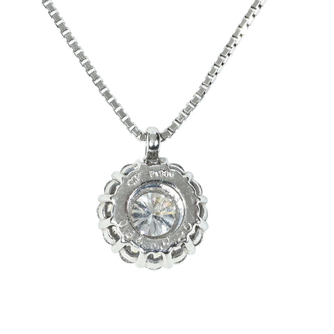 【中古】 PT850/PT900 DIAMOND NECKLACE ダイヤモンドペンダントネックレス 0.31ct Gカラー SI1クラス FAINT H＆C D0.20ct 3.3g 45cm