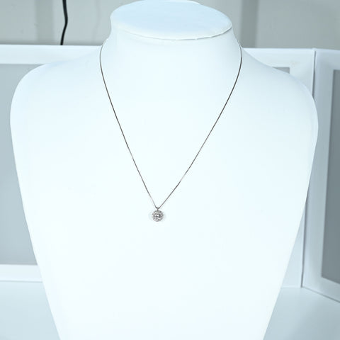 【中古】 PT850/PT900 DIAMOND NECKLACE ダイヤモンドペンダントネックレス 0.31ct Gカラー SI1クラス FAINT H＆C D0.20ct 3.3g 45cm