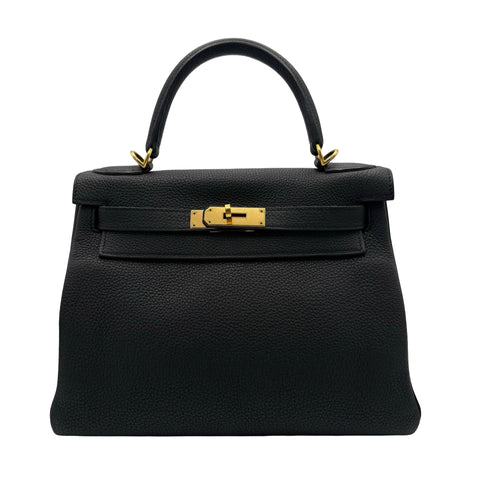 【中古】 Hermes エルメス KELLY28 ケリー28 ハンドバッグ T刻印(2015年) ブラック トゴ 中古 USED バッグ