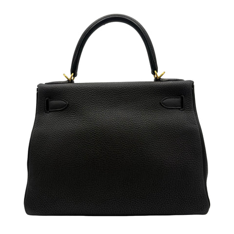 【中古】 Hermes エルメス KELLY28 ケリー28 ハンドバッグ T刻印(2015年) ブラック トゴ 中古 USED バッグ