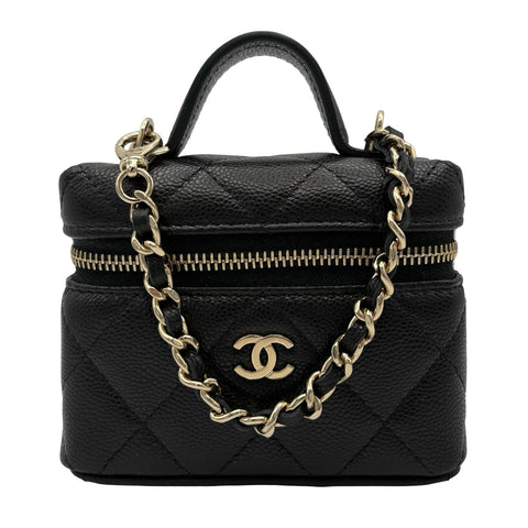 【美品】 CHANEL シャネル BAG CHARM バッグチャーム CHARM ブラック キャビアスキン 美品 BLACK CAVIARSKIN